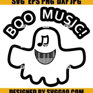 Musical Halloween SVG, Boo Music SVG