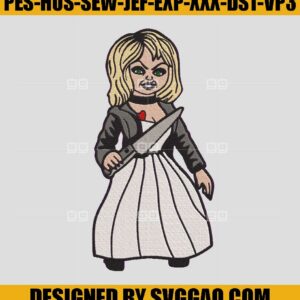 Tiffany Embroidery Machine File, Bride of Chucky Embroidery Design
