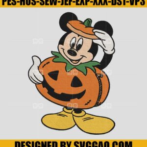 Pumpkin Mickey Embroidery Design, Halloween Disney Embroidery File