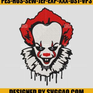 Pennywise Embroidery File, Scary Clown  Embroidery Machine