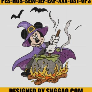 Mickey Mouse Halloween Embroidery Design, Witch Mickey Embroidery Design