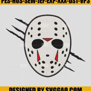 Jason Halloween Embroidery Design, Horror Movie Embroidery File