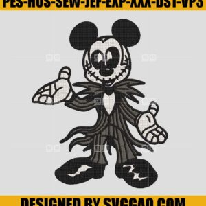 Jack Mickey Embroidery Design, Halloween Embroidery File