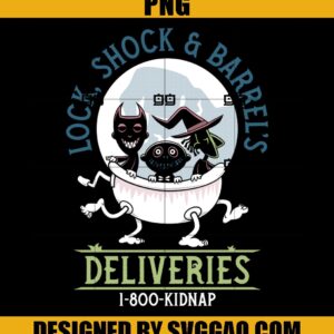 Lock, Shock & Barrel Deliveries PNG, Nightmare PNG Creepy Cute Christmas Goth PNG
