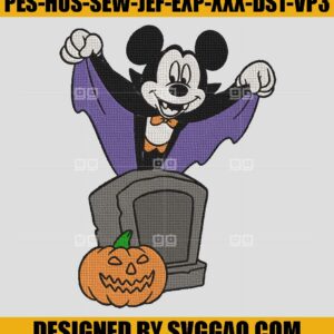 Bat Mickey Mouse Embroidery Design, Halloween Disney Embroidery File