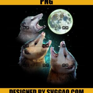 Three Opossum Moon With 3 Possums And Dead Moon PNG, Halloween PNG