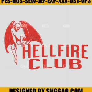 Stranger Things 4 Embroidery Design, Evil Hellfire Club Embroidery File