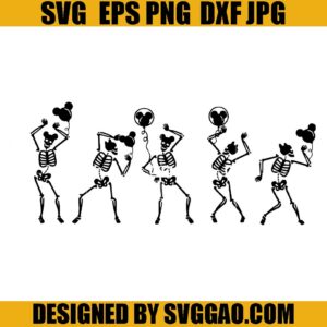 Skeletons Dance SVG, Halloween Skeleton Ballon SVG