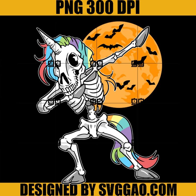 Unicorn Halloween PNG, Skeleton Unicorn PNG