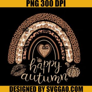 Happy Autumn PNG, Pumpkin Leopard PNG