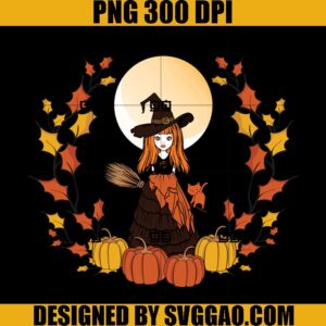 Autumn Fall Mabon Cheeky Witch PNG, Witch Pumpkin PNG