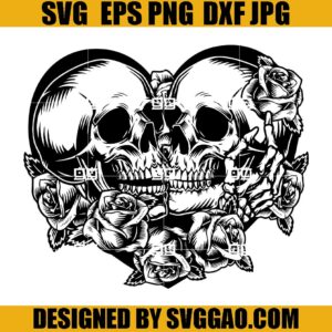 Skull Lovers SVG, Dead Skeleton Love SVG, Gothic Heart SVG