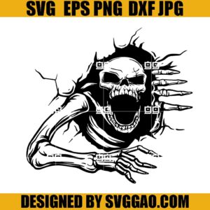 Skeleton Coming Out Of Wall SVG, Horror SVG, Gothic SVG