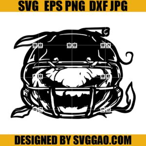 Pumpkin Wearing Football Helmet SVG, Halloween Thanksgiving Fall Autumn SVG