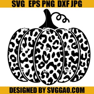 Halloween Leopard Print Pumpkin SVG, Thanksgiving Pumpkin SVG
