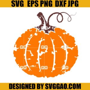 Distressed Pumpkin SVG, Halloween SVG, Pumpkin SVG