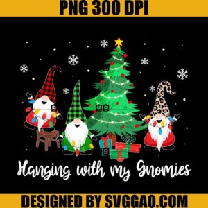 Hanging With My Gnomies PNG, Leopard Matching Pajamas Christmas PNG