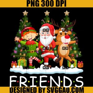 Friends Christmas PNG, Santa Christmas PNG, Deer Christmas PNG