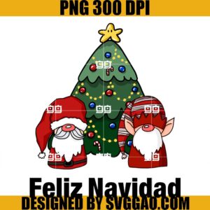 Feliz Navidad With Santa And His Elf PNG, Santa Christmas PNG, Xmas PNG