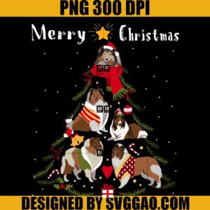 Christmas Tree Collie Lover Xmas Dog Owner PNG, Dog Xmas PNG