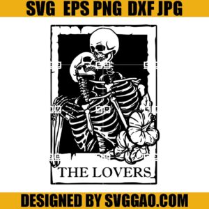 The Lovers SVG, Skeleton Love Tarot Card SVG, Mystical SVG