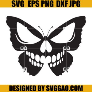 Skull Butterfly SVG, Halloween SVG, Skull SVG