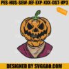 Pumpkin Ghost Embroidery Design, Pumpkin Face Embroidery Machine File