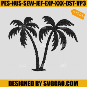 Palm Trees Embroidery Design, Tree Embroidery Machine File