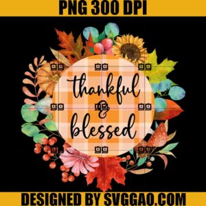 Thanksgiving Wreath PNG. Thankful And Blessed PNG