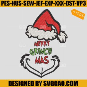Grinch Middle Finger Embroidery Desisgn, Grinch Fuck Embroidery File
