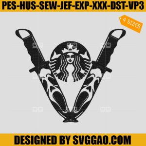 Knife Scream Ghost Embroidery Design, Starbuck Ghostface Embroidery File