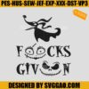 Jack Skellington Fuck Given Embroidery Design, Nightmare Before Christmas Embroidery File