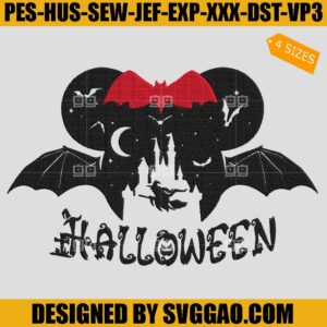 Halloween Minnie Spider Embroidery Design, Disney Embroidery File