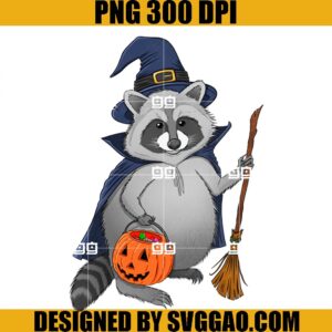 Raccoon Witch PNG, Raccoon Pumpkin PNG, Witch PNG