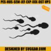 Sperms Embroidery Design, Sperm Army Embroidery Machine File