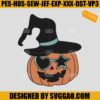Pumpkin Head Embroidery Design, Witch Hat Embroidery Machine File