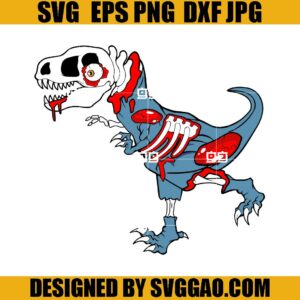 Zombie T-rex Dinosaur SVG, Halloween Dino SVG