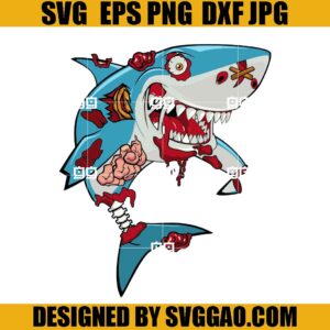 Zombie Shark SVG, Halloween Unique SVG, Shark Halloween SVG