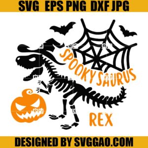 Spooky Saurus Rex SVG, Fall SVG, Pumpkin SVG