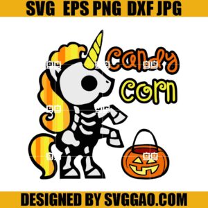 Candy Corn Halloween SVG,Unicorn Skeleton Halloween SVG