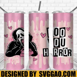 Boo You Horror  Skinny Tumbler, Halloween 20oz Skinny Tumbler Designs, Sublimation Designs PNG