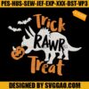 Trick Rawr Treat Embroidery Design, Halloween Dinosaur Embroidery File
