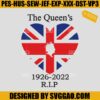Queen Elizabeth Embroidery Design, Rip Queen Elizabeth Embroidery File