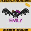 Cute Bat Embroidery Design, Halloween Embroidery File