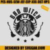 Bad Witch Embroidry Design, Halloween Starbuck Embroidery Design