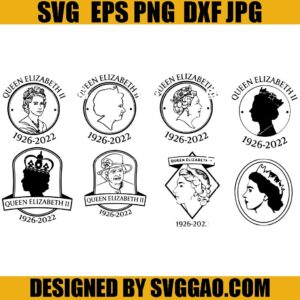 RIP Queen Bundle SVG, Rest In Peace Elizabeth SVG, Rip Queen SVG