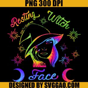 Resting Witch Face PNG, Tie-dye PNG