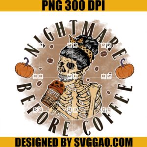 Nightmare PNG, Before Coffee Messy Bun PNG