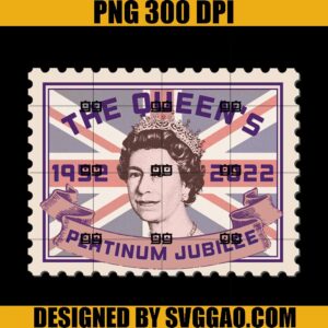 Queen Elizabeth II Platinum Jubilee Retro Stamp PNG, Elizabeth II PNG
