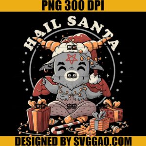 Hail Santa PNG, Cute Evil Christmas Baphomet PNG